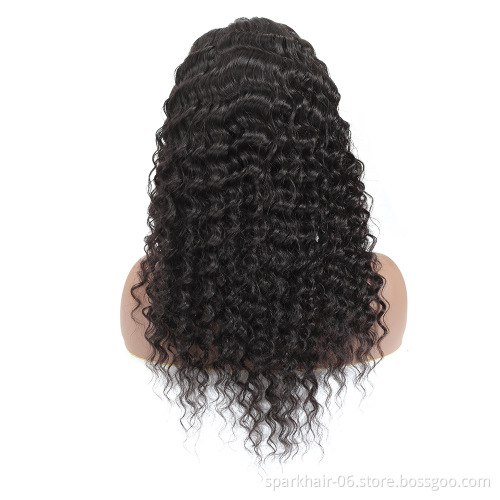 Full Cuticle Deep Curly Headband Wigs Human Hair GlueLess None Lace 10A Virgin Peruvian Head Band Human Hair Wigs